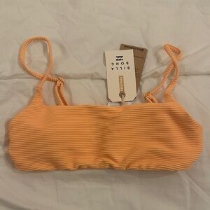 Billabong Tanlines Zoe Rib Bikini Top In Orange Peel